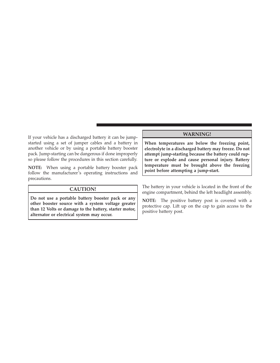Jump-starting procedures, Preparations for jump-start | Jeep 2010 Liberty User Manual | Page 421 / 528