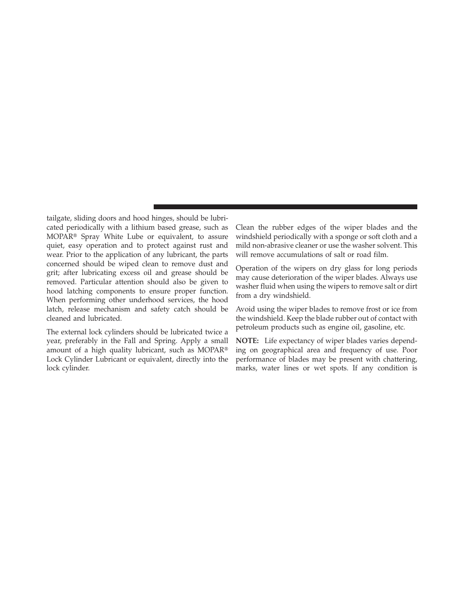 Windshield wiper blades | Jeep 2010 Liberty User Manual | Page 439 / 528