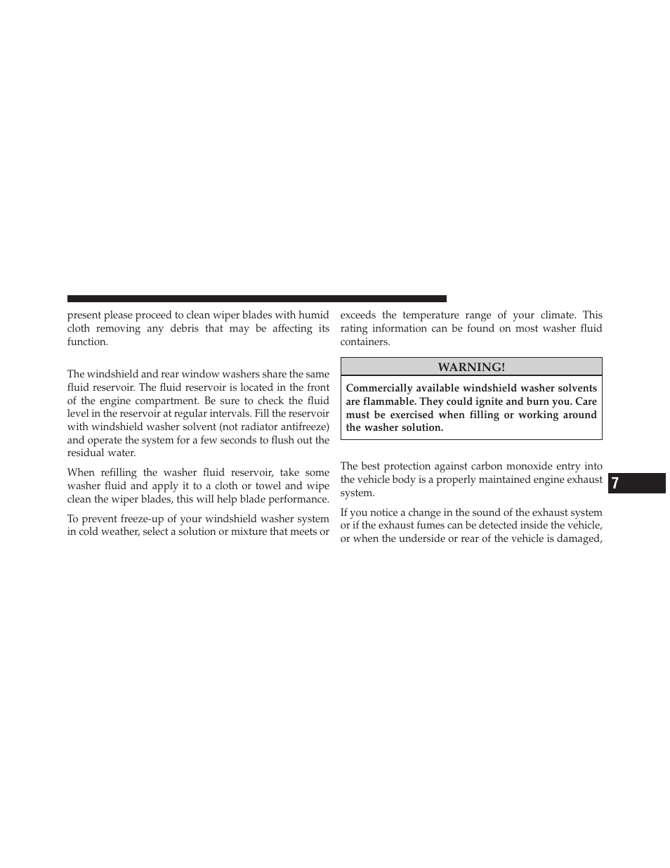 Adding washer fluid, Exhaust system | Jeep 2010 Liberty User Manual | Page 440 / 528