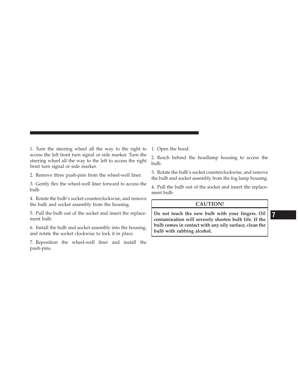 Front turn signal and front side marker lamp, Front fog lamp, Front turn signal and front side marker | Lamp | Jeep 2010 Liberty User Manual | Page 470 / 528