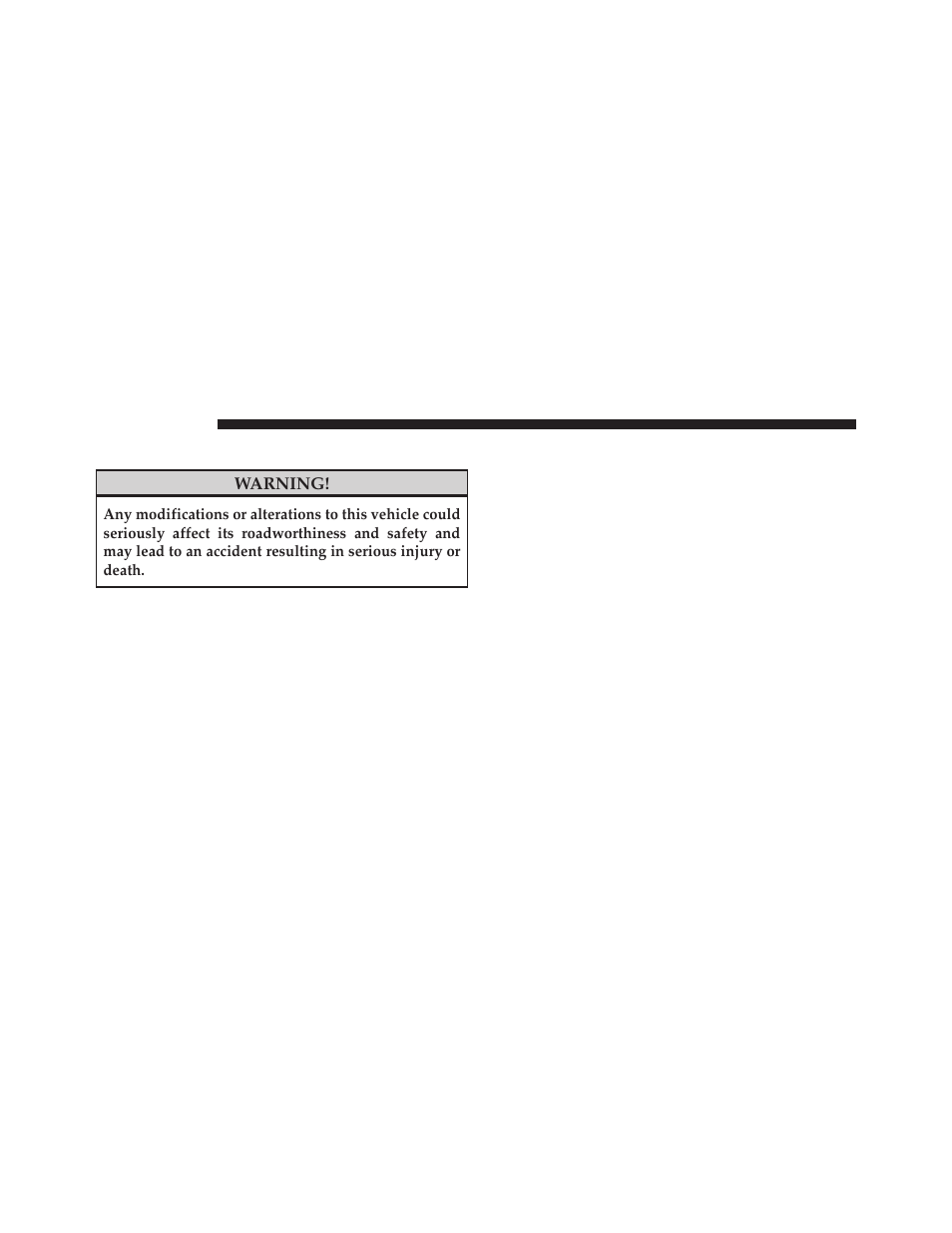 Vehicle modifications/alterations | Jeep 2010 Liberty User Manual | Page 9 / 528