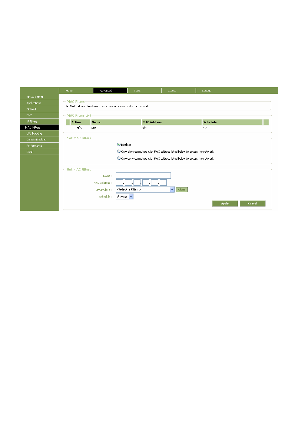 Advanced – mac filters | Conceptronic C300BRS4 User Manual | Page 53 / 75