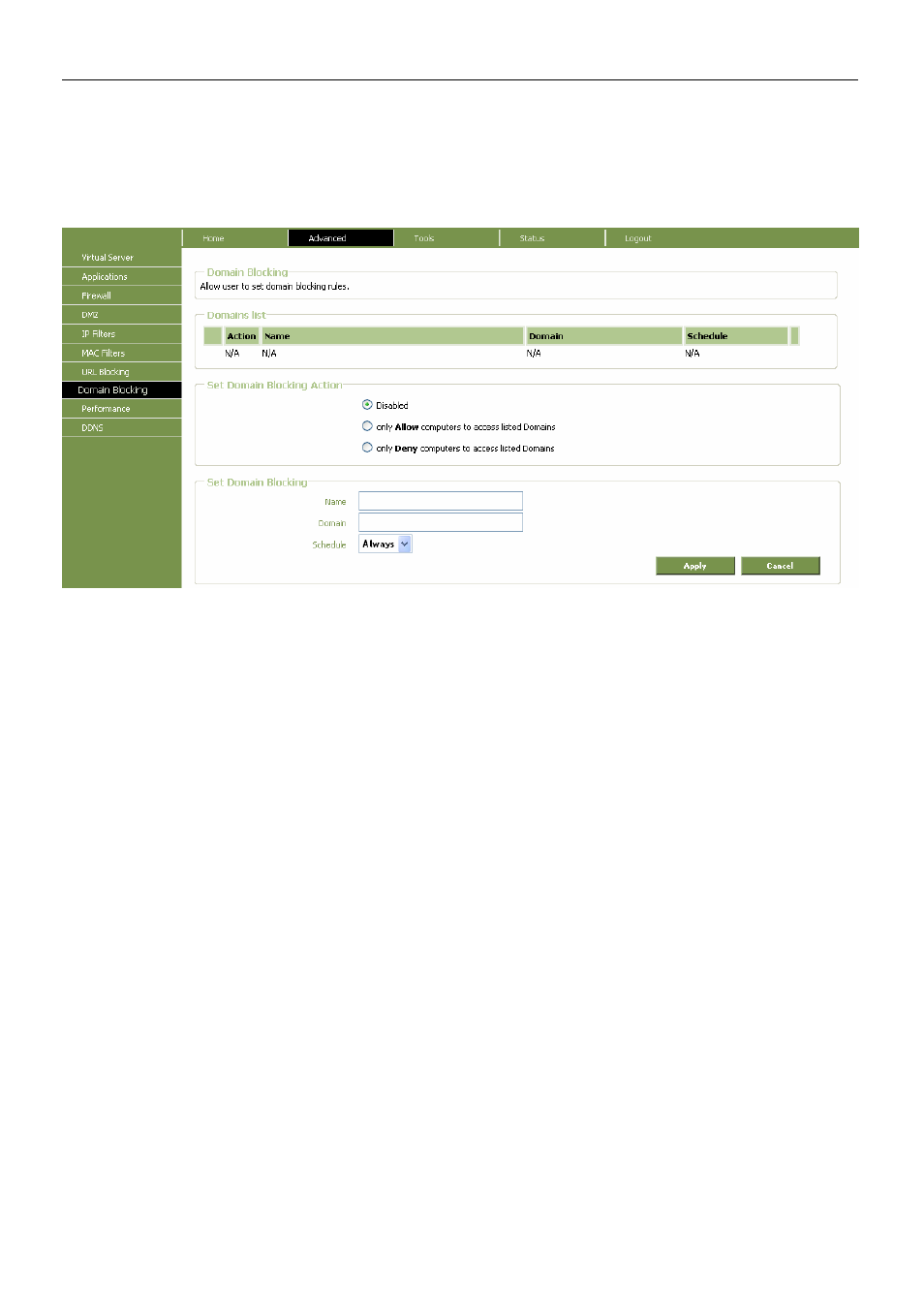 Advanced – domain blocking | Conceptronic C300BRS4 User Manual | Page 55 / 75