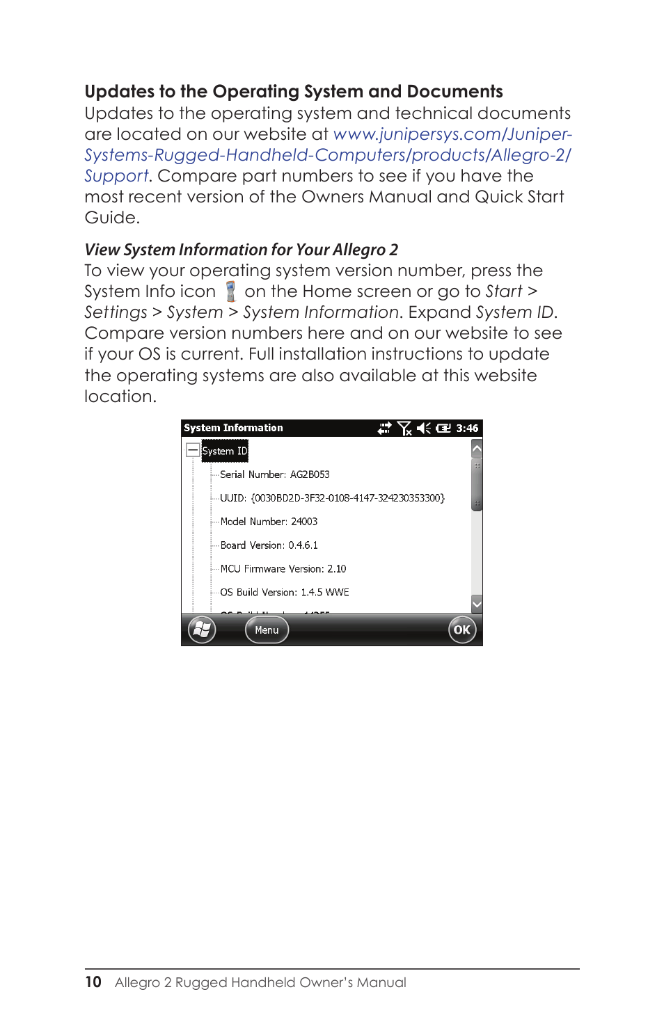 Juniper Systems Allegro 2 User Guide User Manual | Page 14 / 119