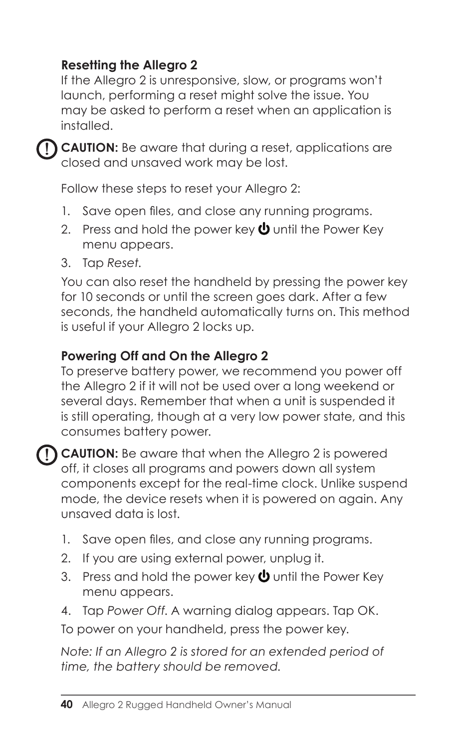 Juniper Systems Allegro 2 User Guide User Manual | Page 44 / 119