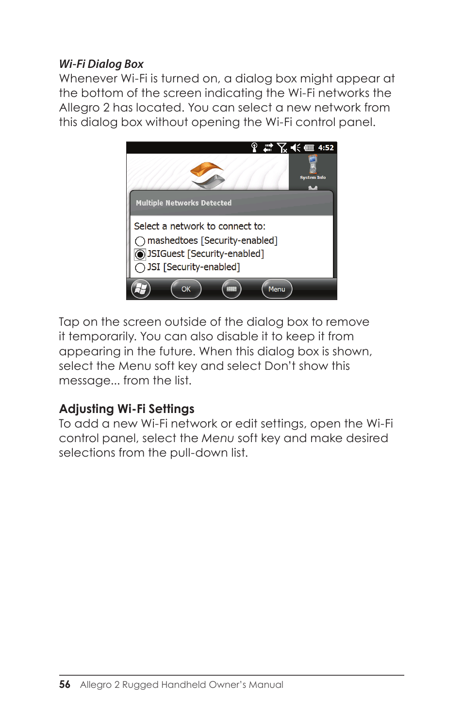 Juniper Systems Allegro 2 User Guide User Manual | Page 60 / 119