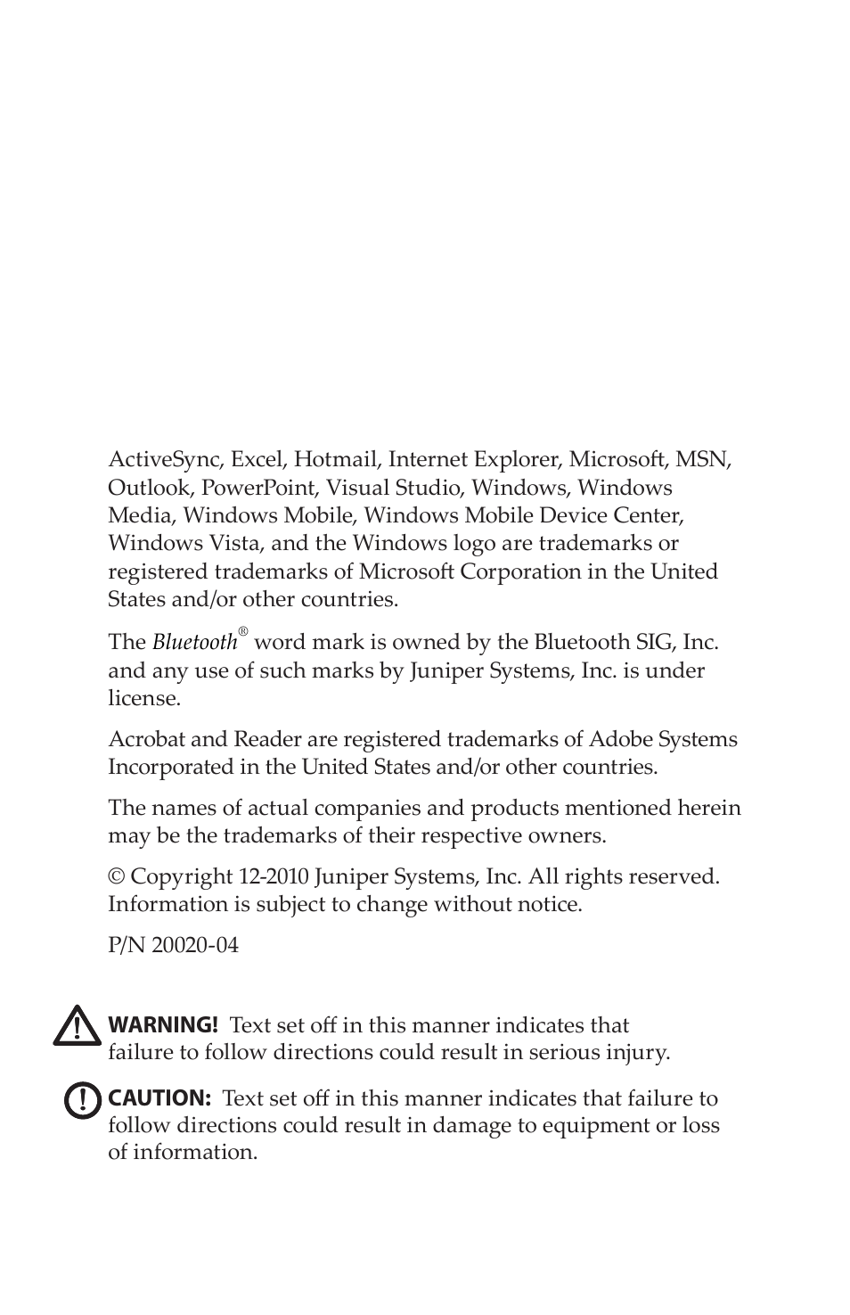 Juniper Systems Allegro MX User Guide User Manual | Page 2 / 96