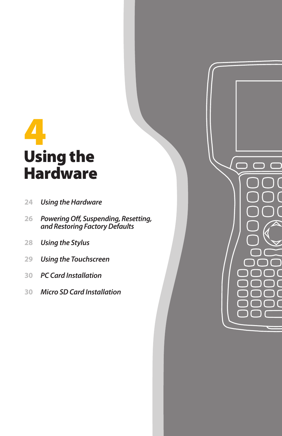 Using the hardware | Juniper Systems Allegro MX User Guide User Manual | Page 23 / 96