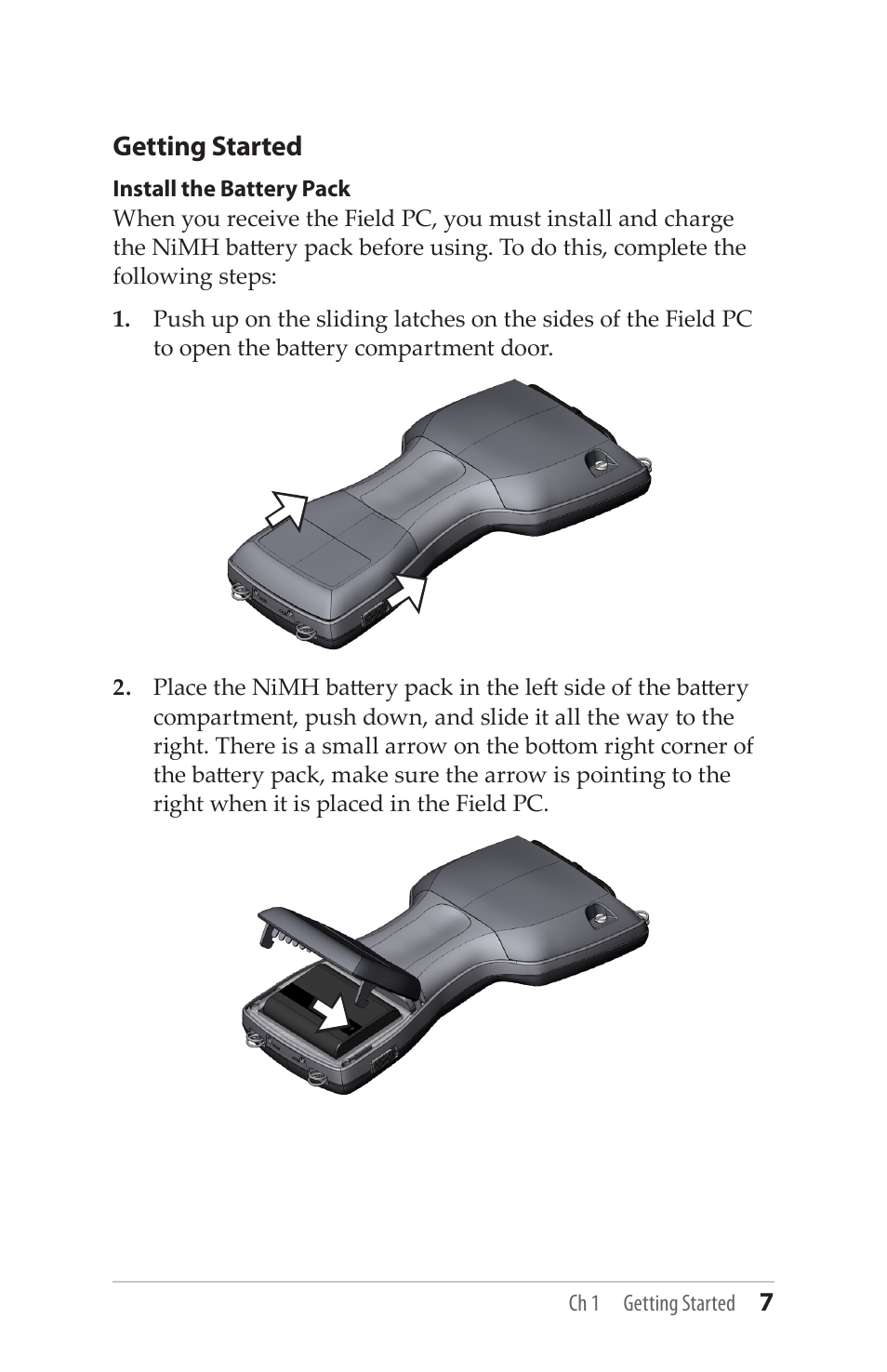 Getting started | Juniper Systems Allegro MX User Guide User Manual | Page 7 / 96