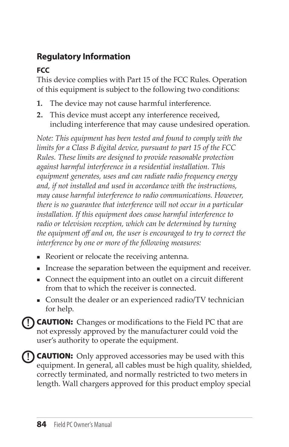 Regulatory information | Juniper Systems Allegro MX User Guide User Manual | Page 84 / 96