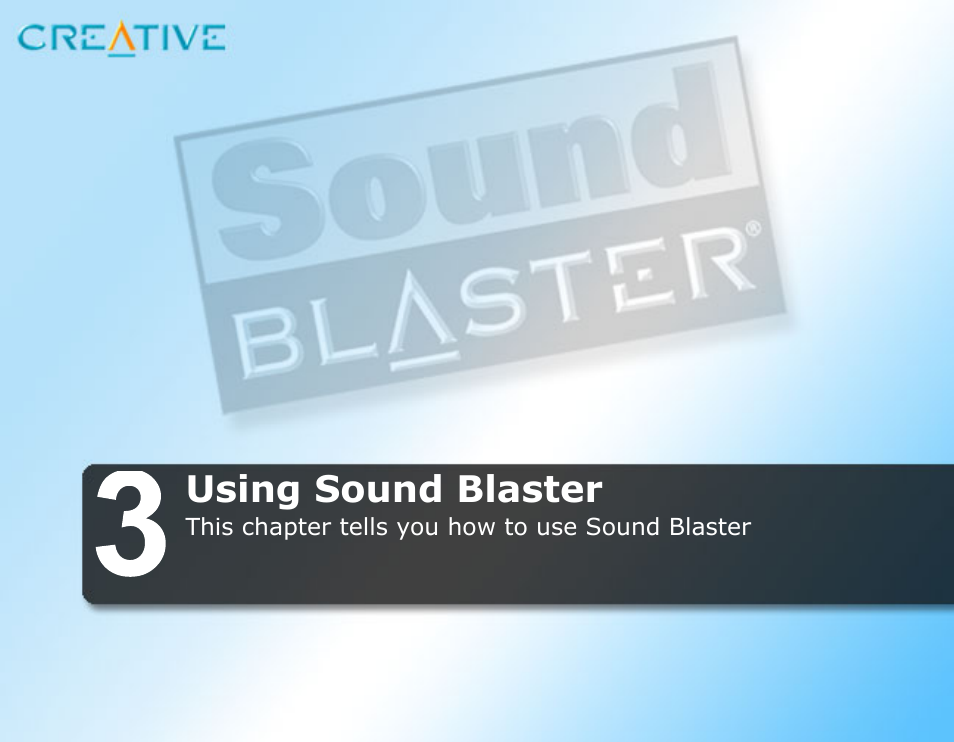 Using sound blaster | CREATIVE Sound Blaster User Manual | Page 24 / 55