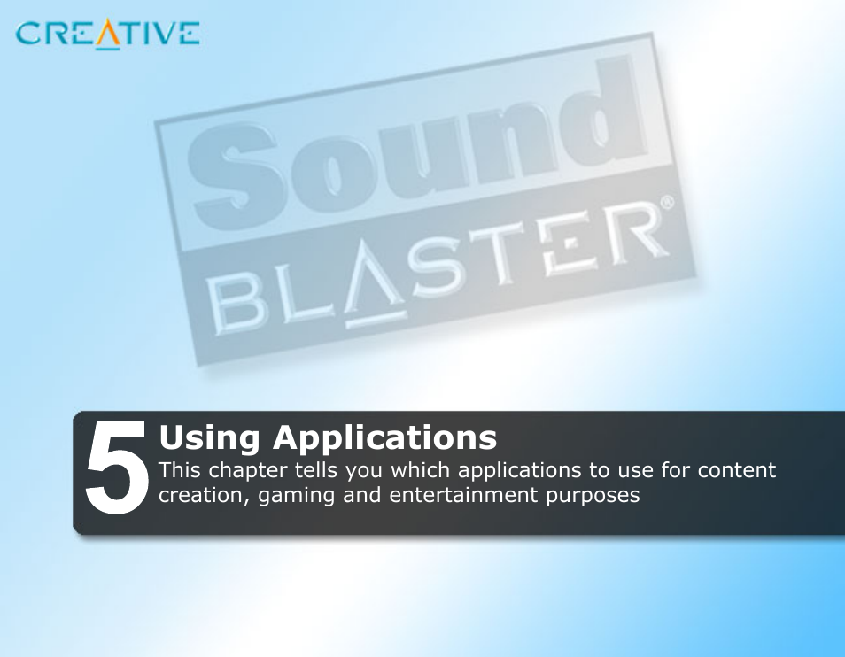 Using applications | CREATIVE Sound Blaster User Manual | Page 37 / 55