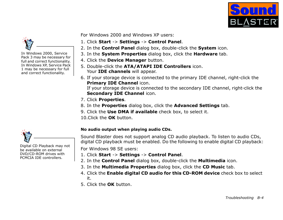 CREATIVE Sound Blaster User Manual | Page 48 / 55