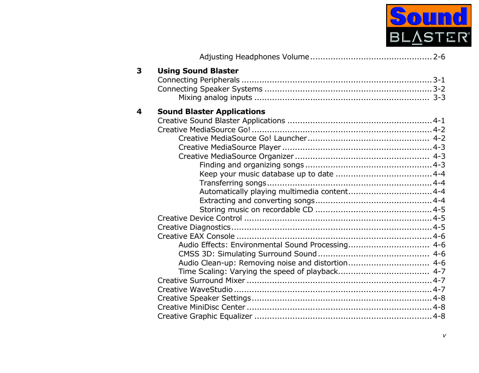 CREATIVE Sound Blaster User Manual | Page 5 / 55