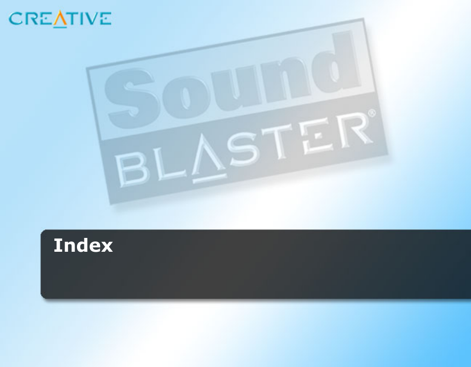 Index | CREATIVE Sound Blaster User Manual | Page 52 / 55