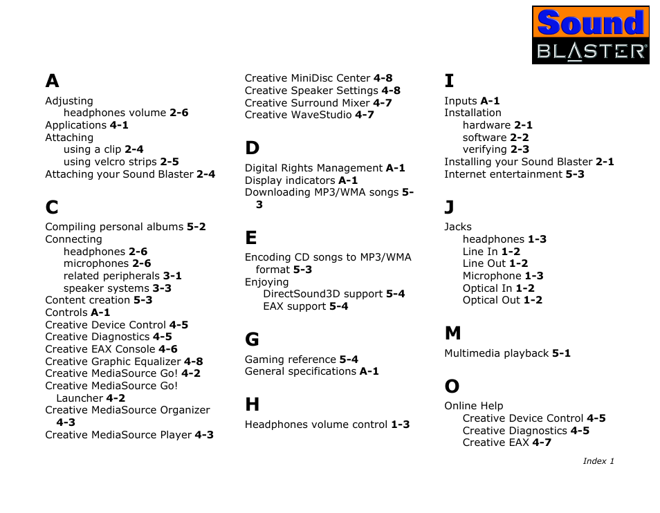 CREATIVE Sound Blaster User Manual | Page 53 / 55