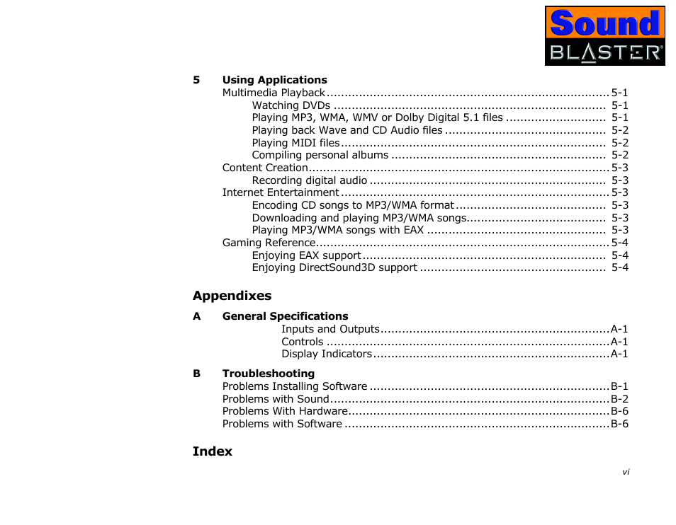 CREATIVE Sound Blaster User Manual | Page 6 / 55
