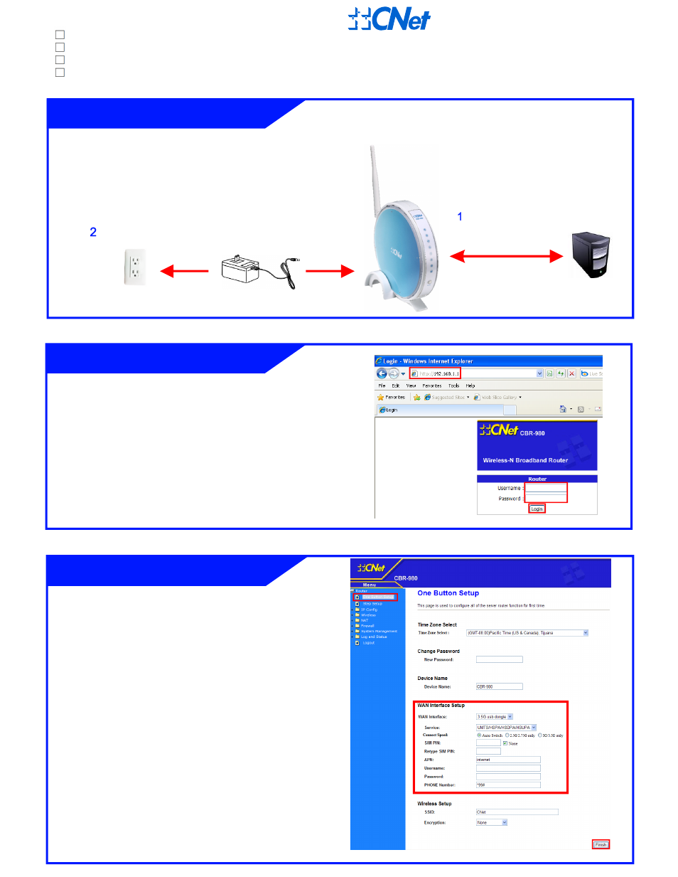 CNET CBR-980 User Manual | 2 pages