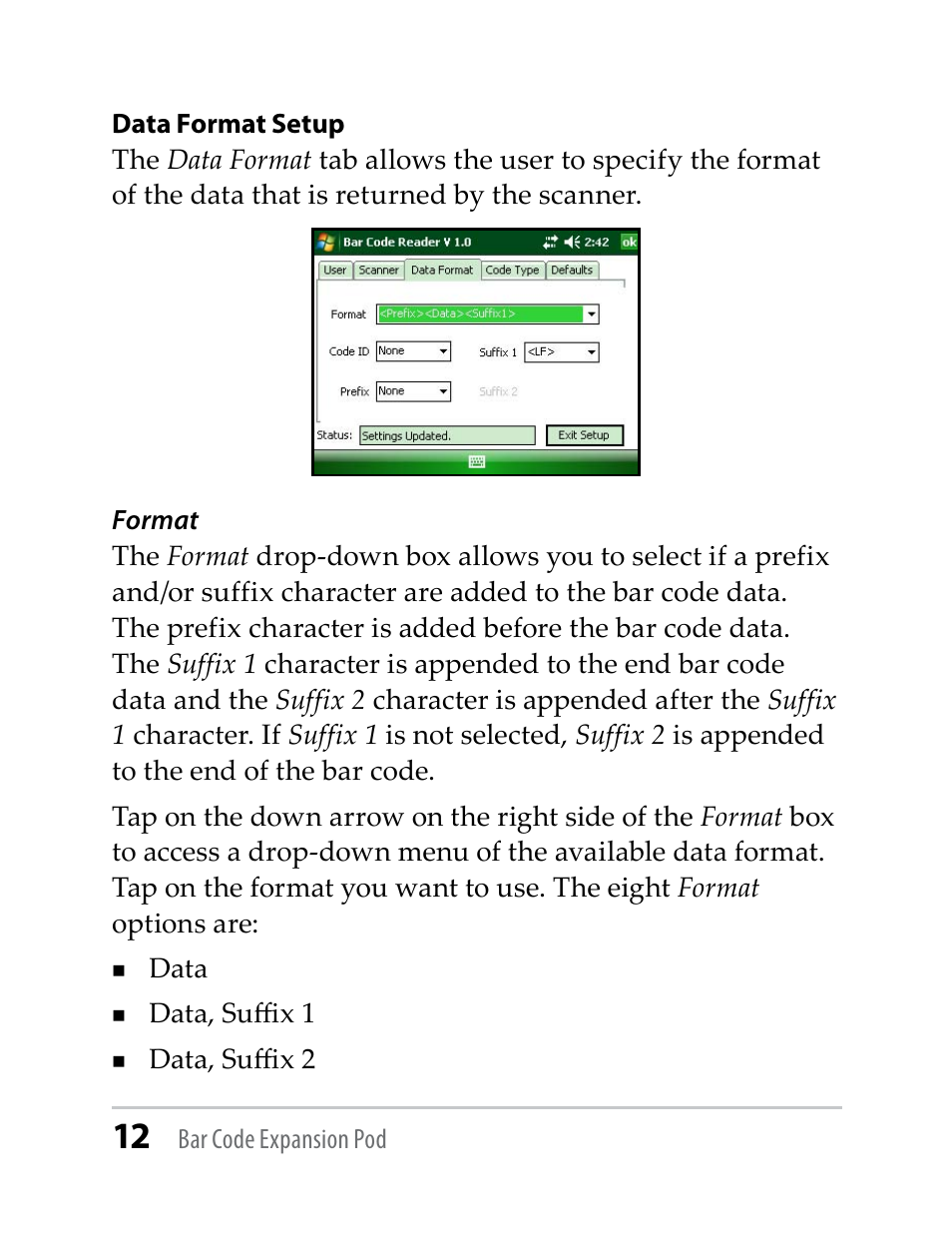 Juniper Systems Barcode Expansion Pod User Manual | Page 12 / 22