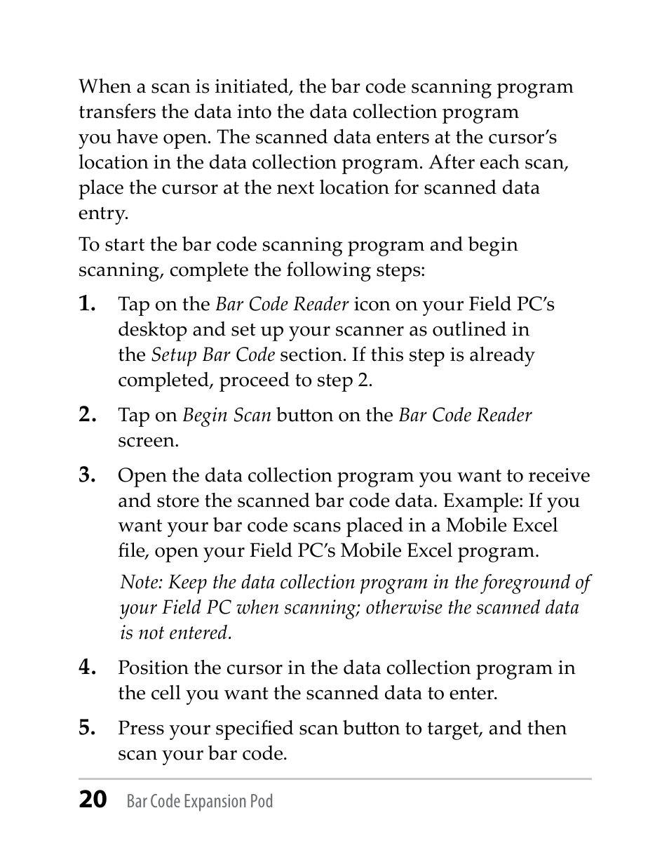 Juniper Systems Barcode Expansion Pod User Manual | Page 20 / 22