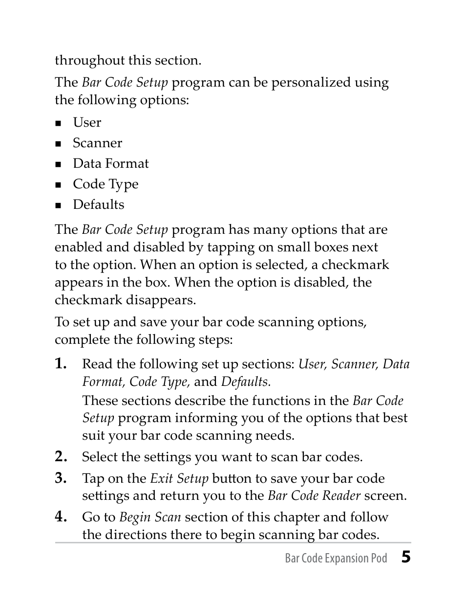 Juniper Systems Barcode Expansion Pod User Manual | Page 5 / 22