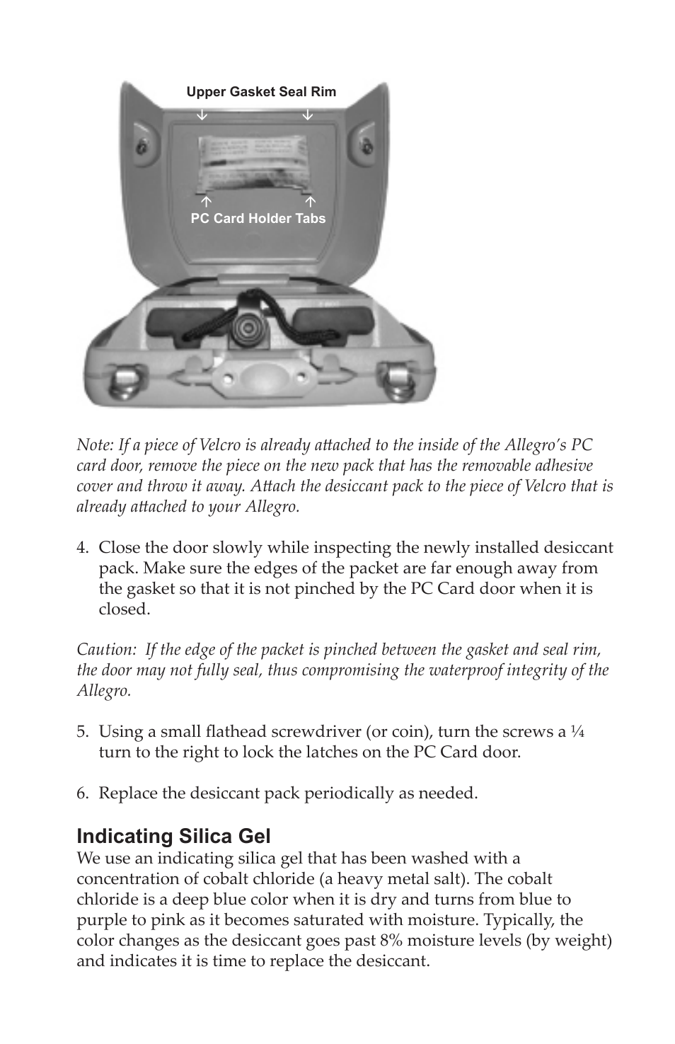 Indicating silica gel | Juniper Systems Allegro Desiccant Kit User Manual | Page 3 / 5