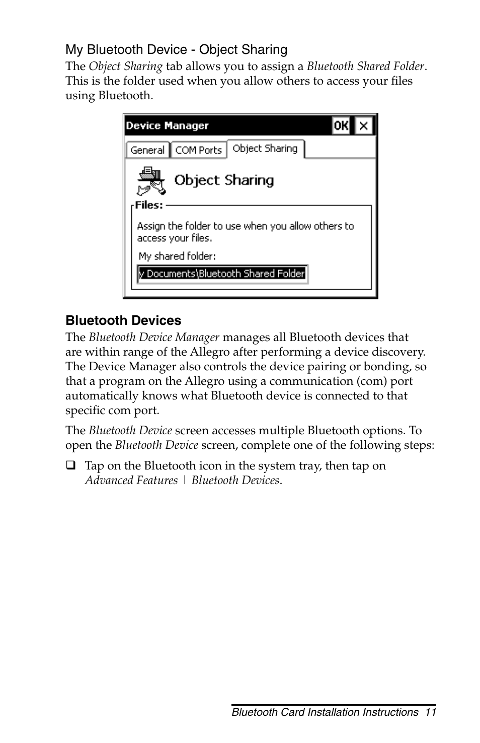 Juniper Systems Allegro CX and CE Bluetooth CF Card User Manual | Page 11 / 32