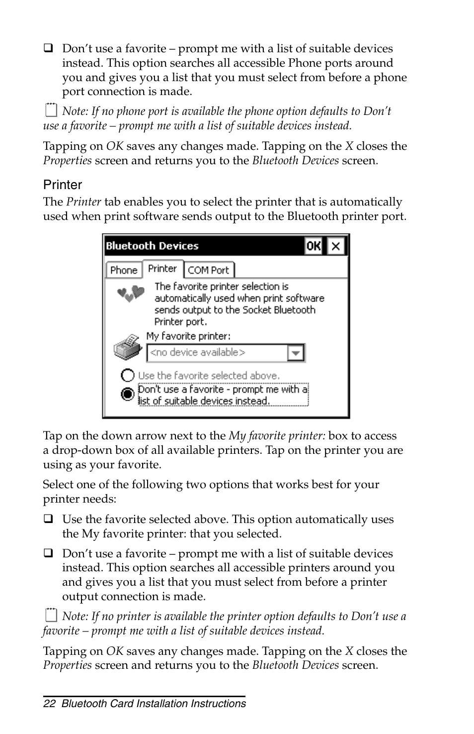 Juniper Systems Allegro CX and CE Bluetooth CF Card User Manual | Page 22 / 32