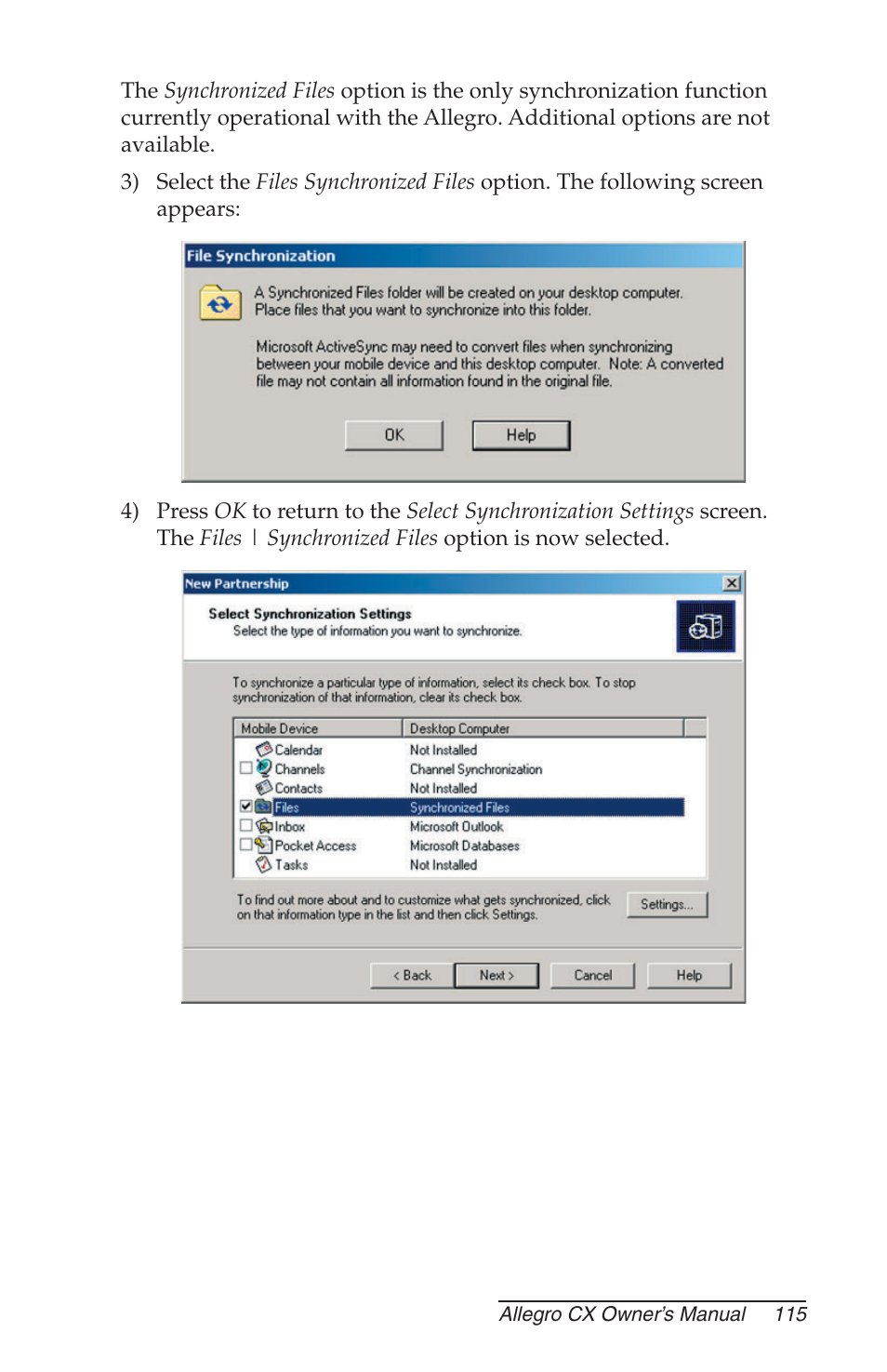 Juniper Systems Allegro CX Manual User Manual | Page 115 / 304