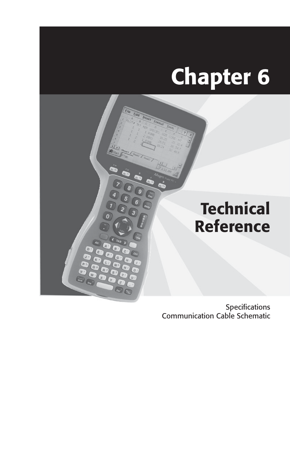 Chapter 6 technical reference, Chapter 6, Technical reference | Juniper Systems Allegro CX Manual User Manual | Page 223 / 304