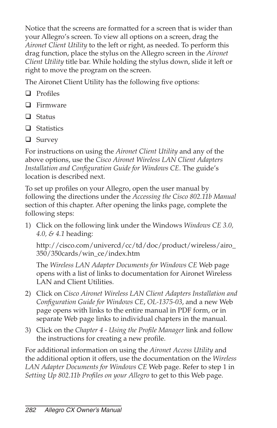 Juniper Systems Allegro CX Manual User Manual | Page 282 / 304