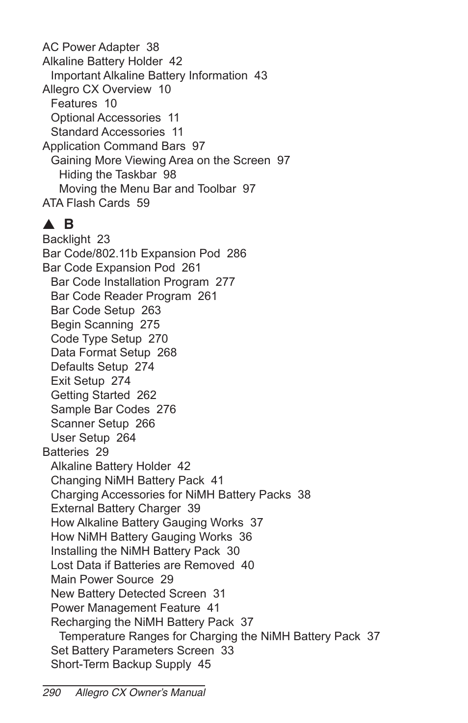 Juniper Systems Allegro CX Manual User Manual | Page 290 / 304