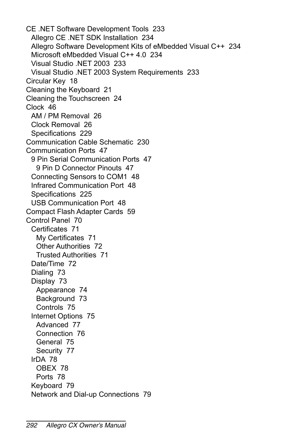 Juniper Systems Allegro CX Manual User Manual | Page 292 / 304