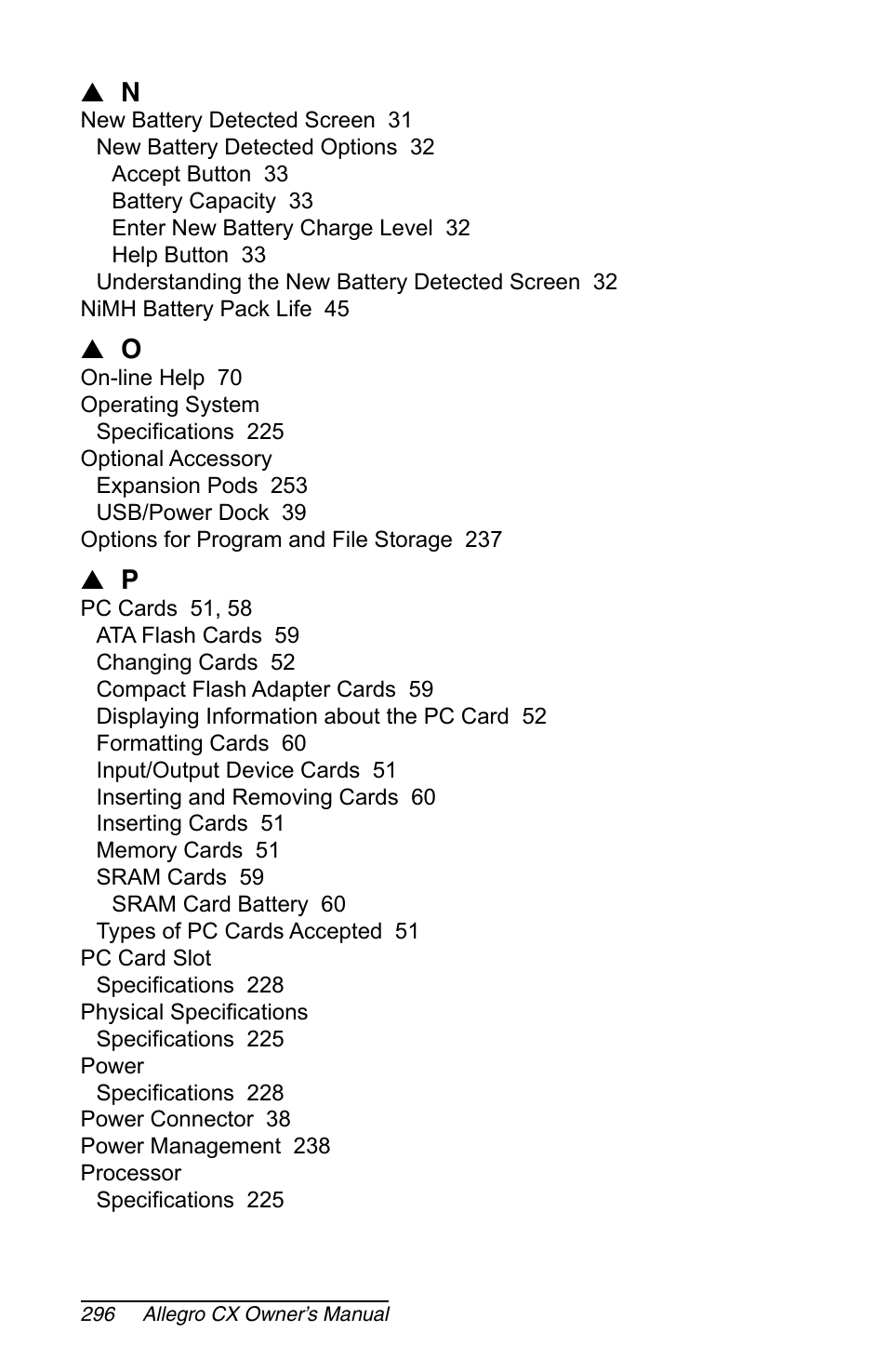 Juniper Systems Allegro CX Manual User Manual | Page 296 / 304