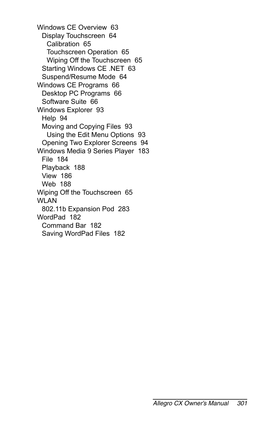 Juniper Systems Allegro CX Manual User Manual | Page 301 / 304