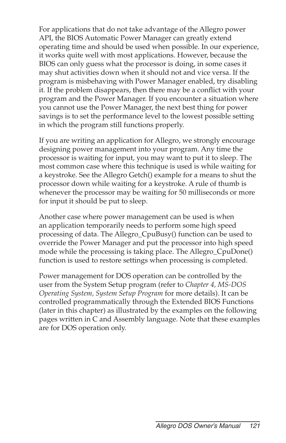Juniper Systems Allegro DOS Manual User Manual | Page 121 / 166