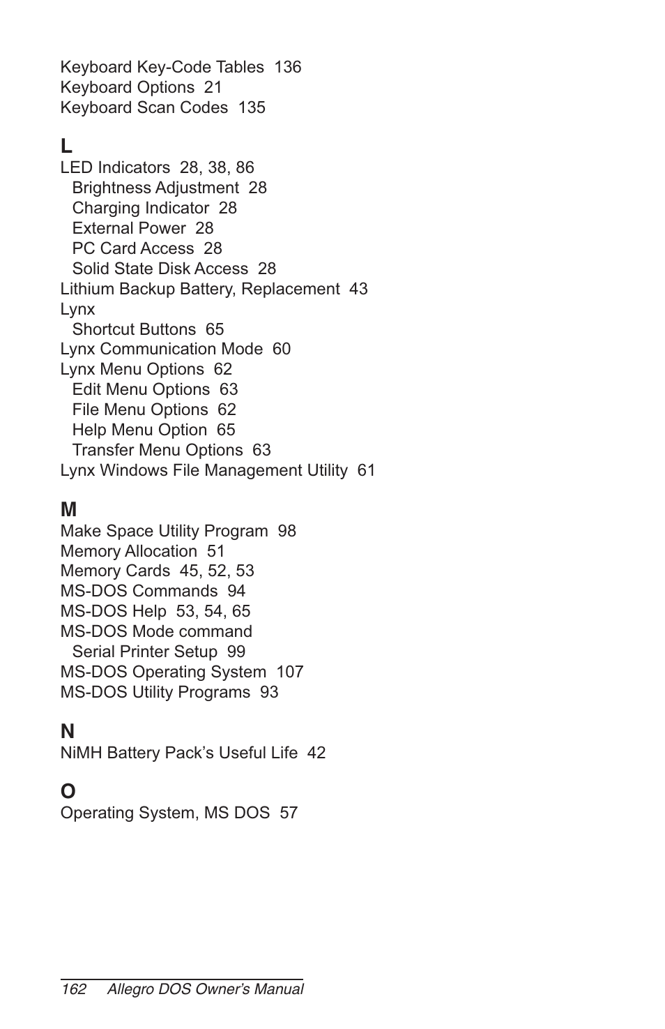 Juniper Systems Allegro DOS Manual User Manual | Page 162 / 166