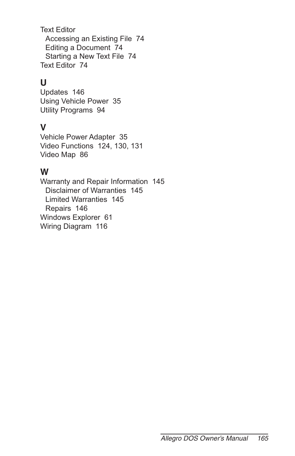 Juniper Systems Allegro DOS Manual User Manual | Page 165 / 166