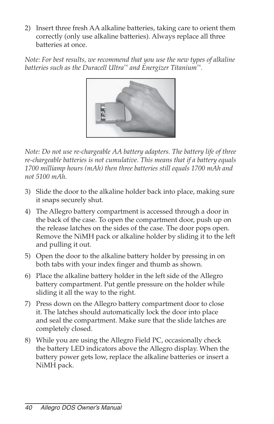 Juniper Systems Allegro DOS Manual User Manual | Page 40 / 166