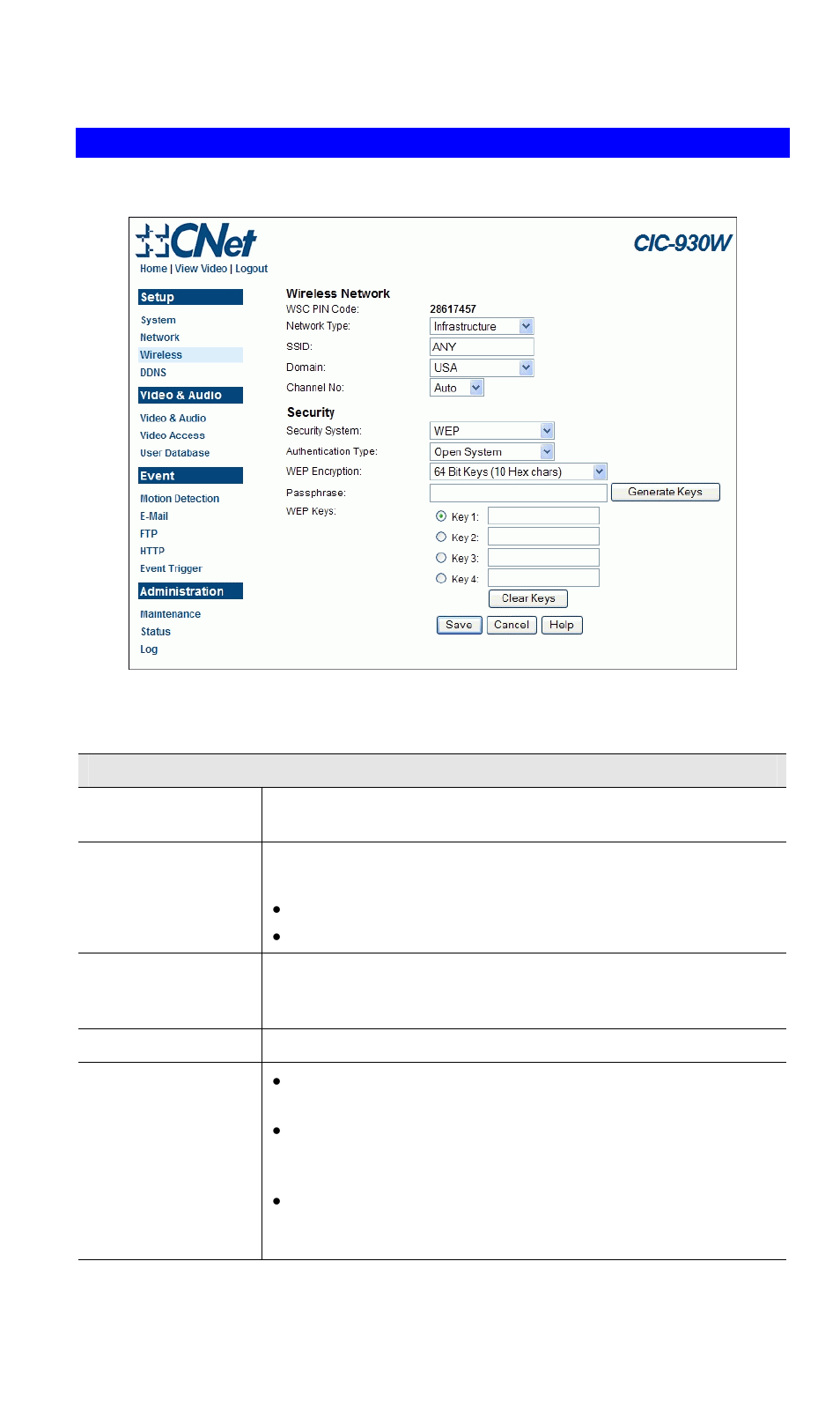 Wireless screen | CNET CIC-930W User Manual | Page 38 / 94