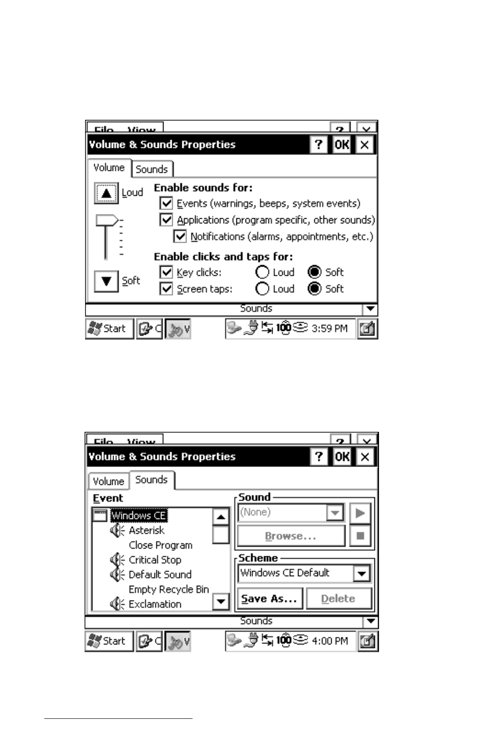 Volume and sounds | Juniper Systems Allegro CE Manual User Manual | Page 104 / 292