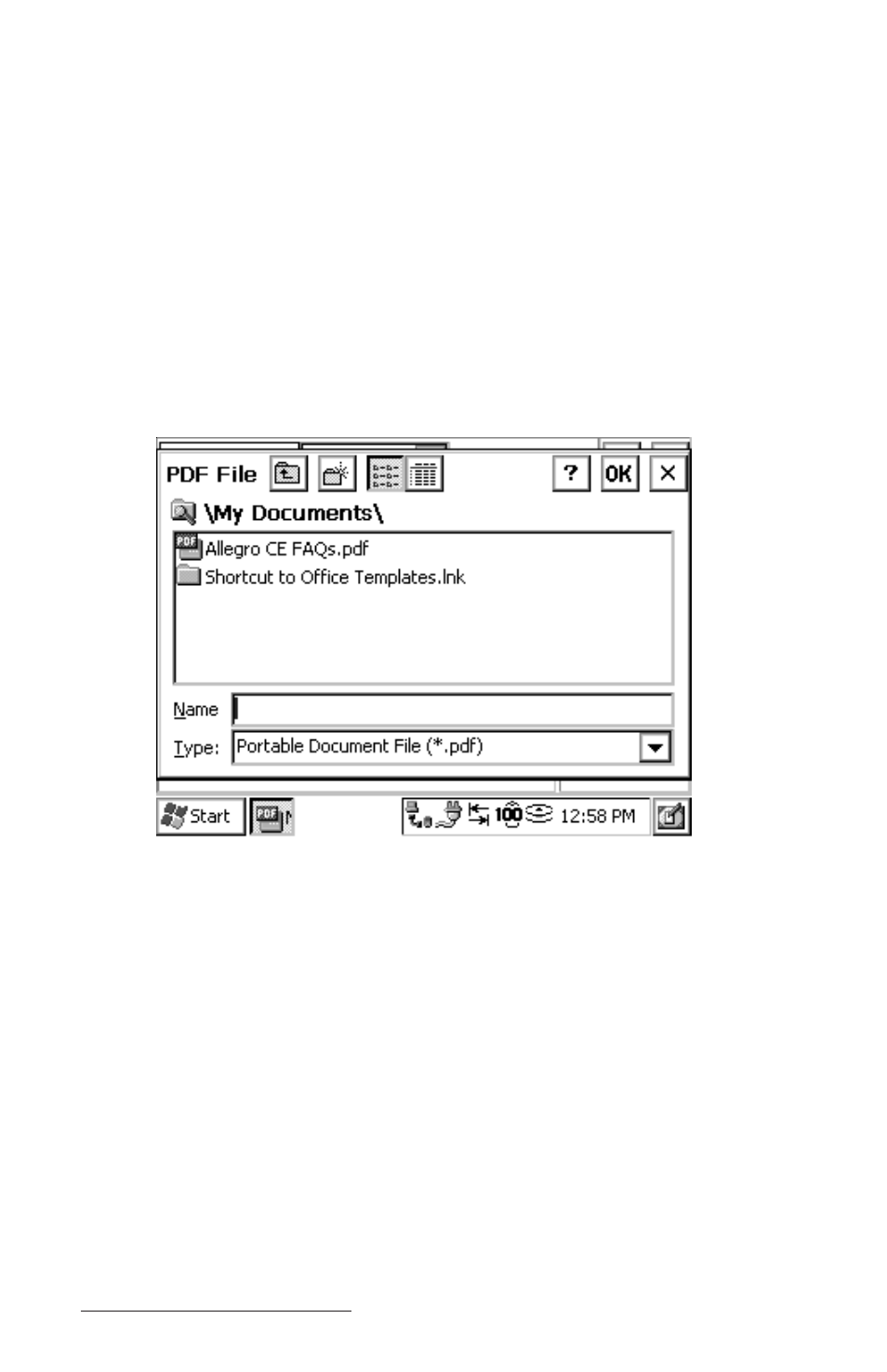 File, Open, Recent files | Juniper Systems Allegro CE Manual User Manual | Page 120 / 292
