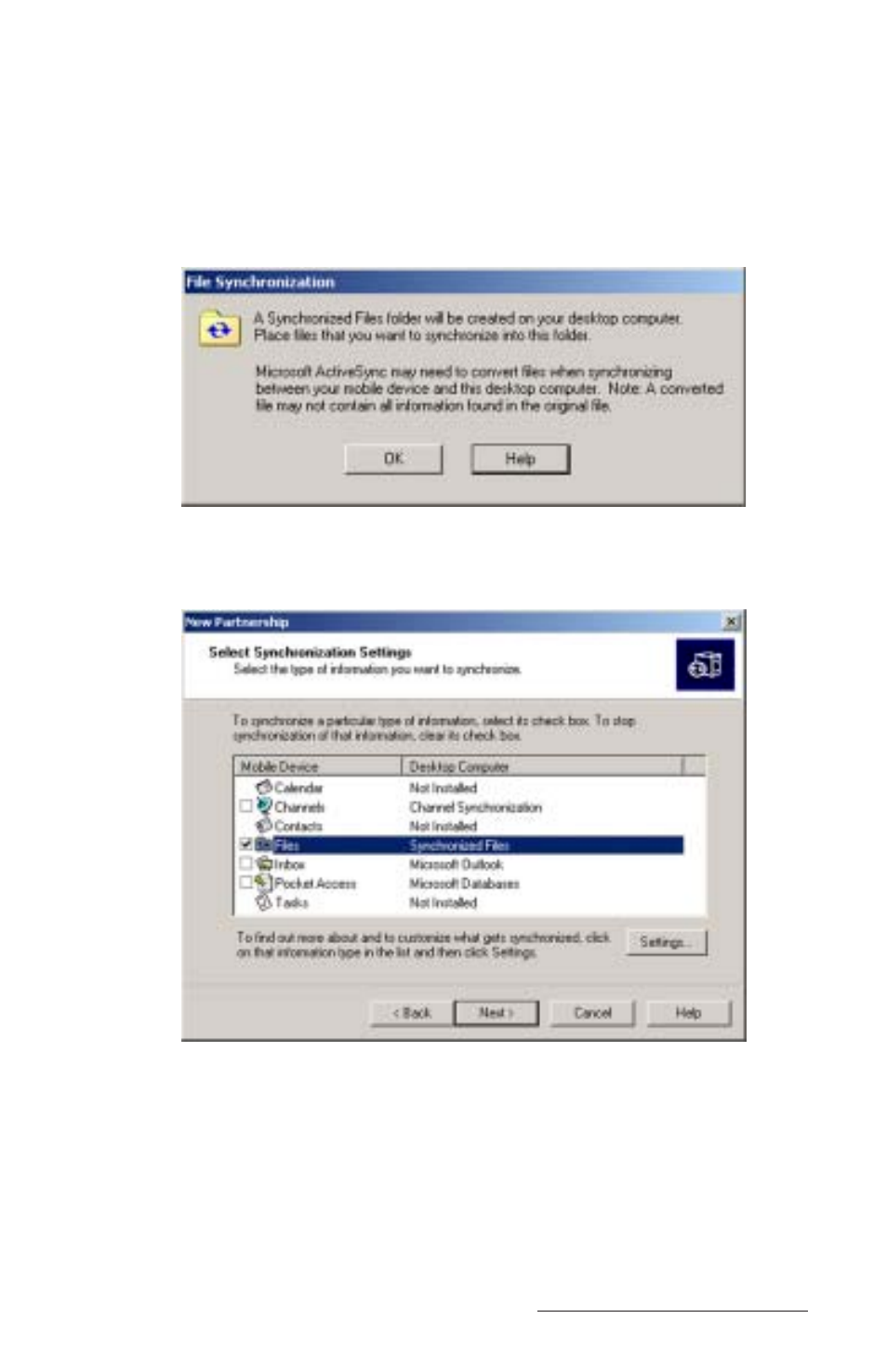 Synchronized files | Juniper Systems Allegro CE Manual User Manual | Page 141 / 292