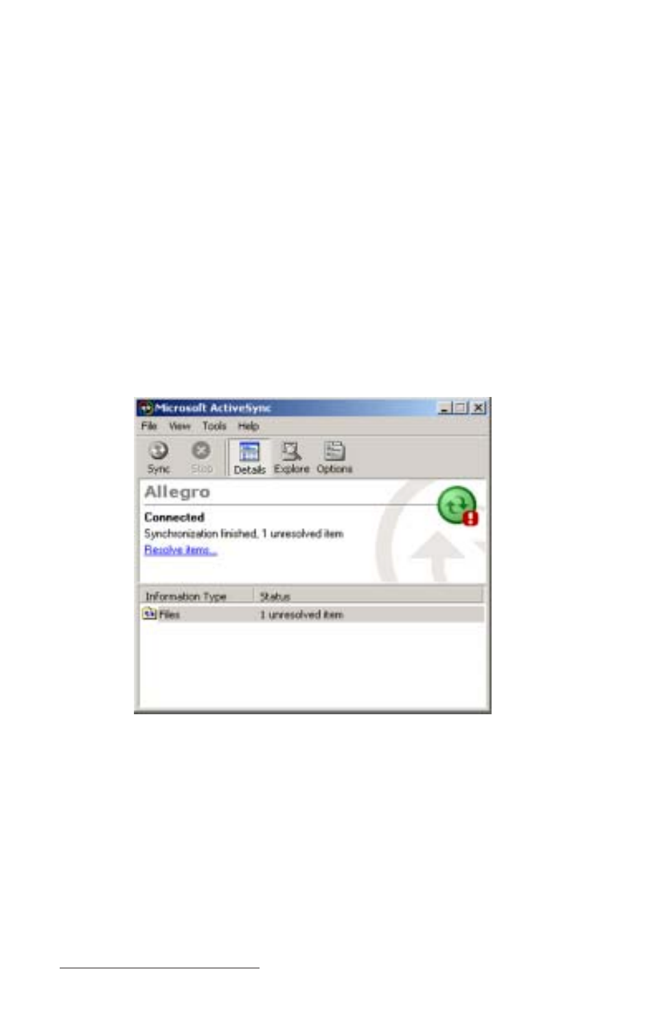 Unresolved files through file synchronization | Juniper Systems Allegro CE Manual User Manual | Page 146 / 292