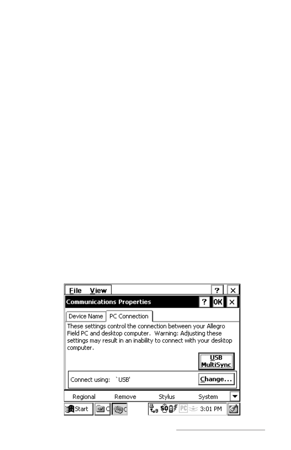 Usb multisync, Accessing multisync settings, Usb multisync -91 | Juniper Systems Allegro CE Manual User Manual | Page 151 / 292
