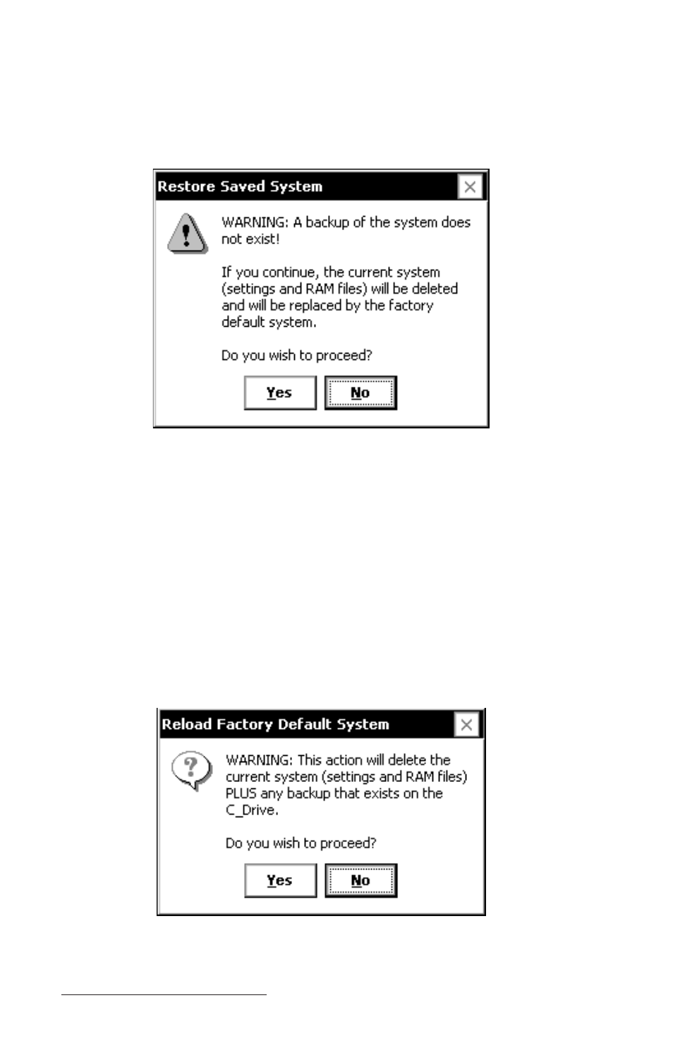 Set factory defaults | Juniper Systems Allegro CE Manual User Manual | Page 170 / 292