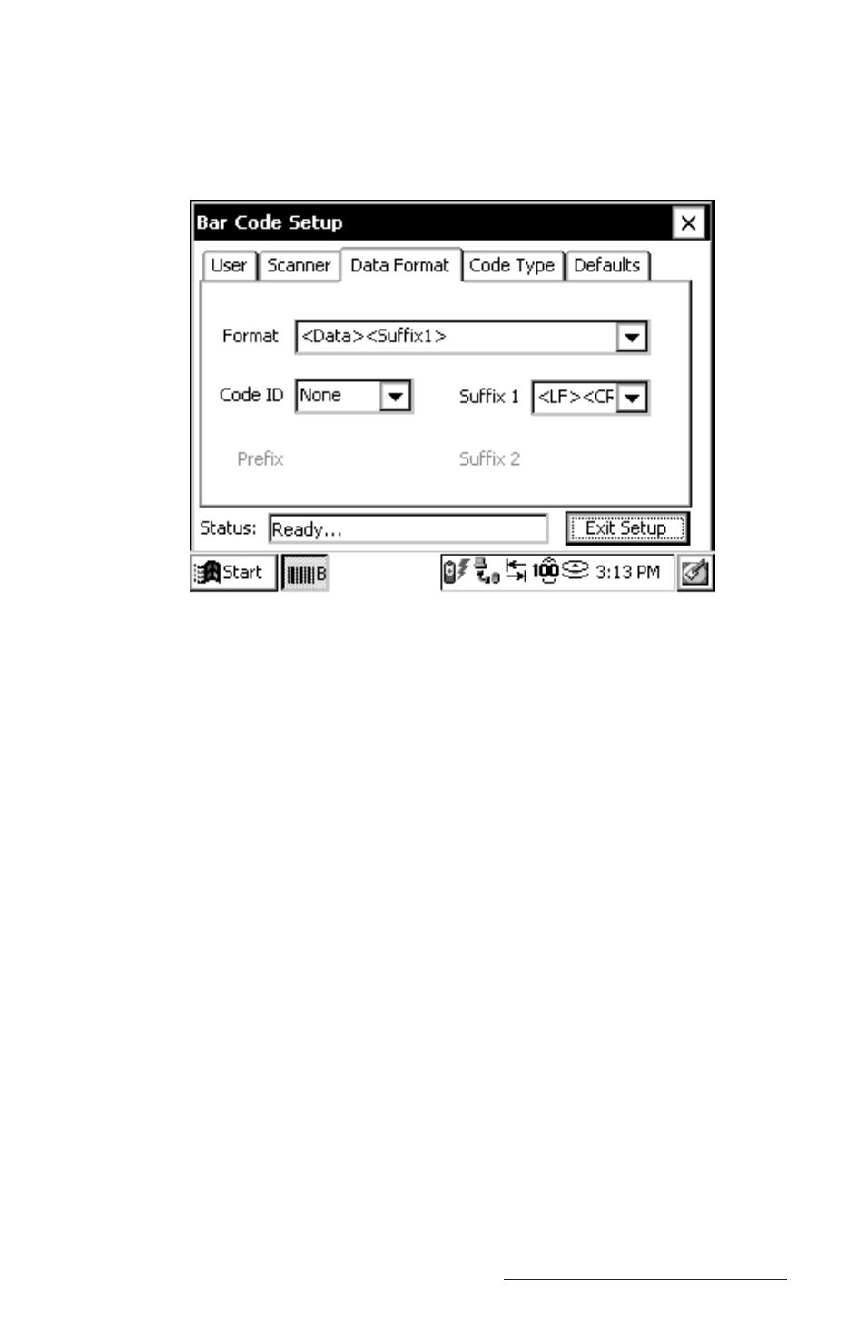 Data format setup, Format | Juniper Systems Allegro CE Manual User Manual | Page 257 / 292