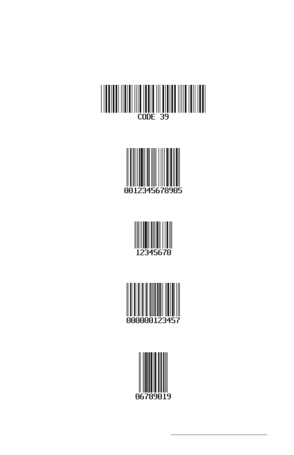Sample bar codes | Juniper Systems Allegro CE Manual User Manual | Page 265 / 292