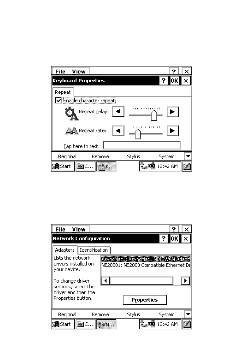 Keyboard, Network | Juniper Systems Allegro CE Manual User Manual | Page 77 / 292