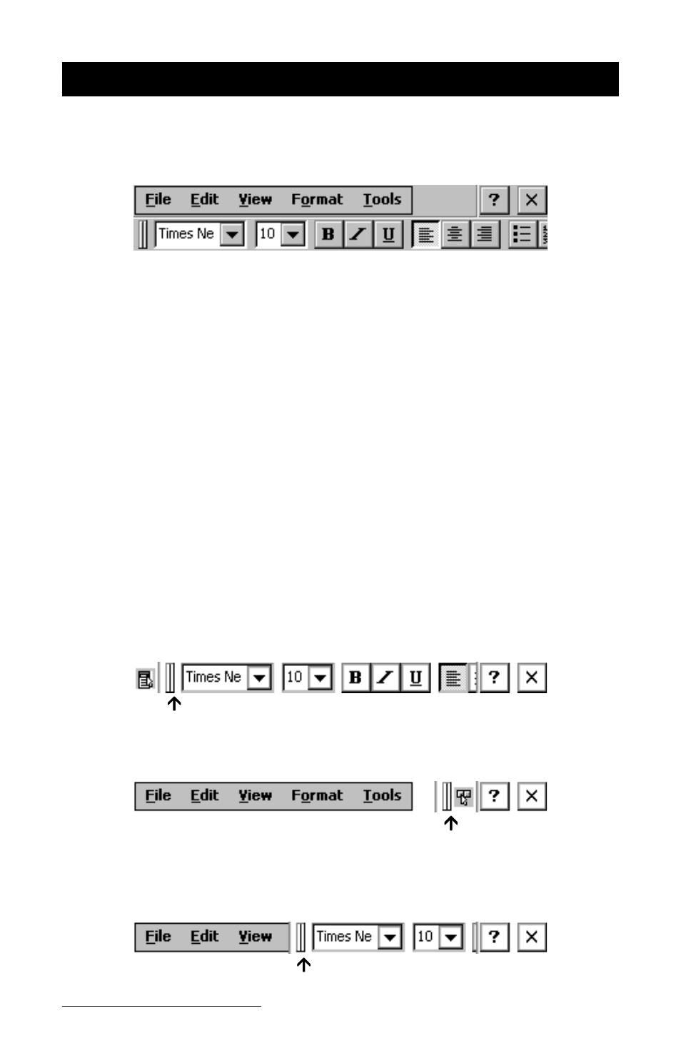 Application command bars | Juniper Systems Allegro DOS Manual User Manual | Page 124 / 274